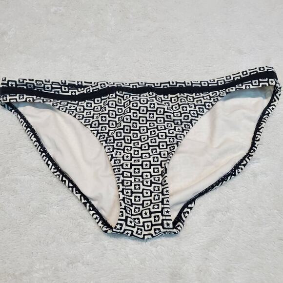 Converse White Black Logo Print 2 piece Halter Top Bikini Swimsuit Swim Bottom L - Picture 7 of 11